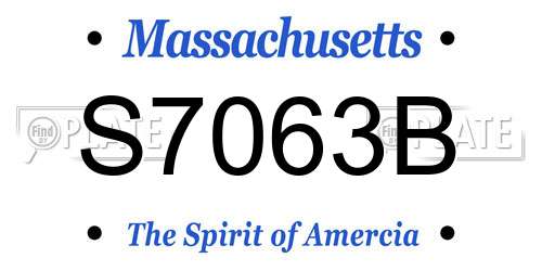 S7063B Massachusetts License Plate