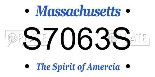 S7063S Massachusetts License Plate