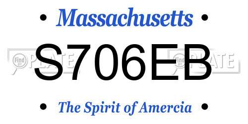 S706EB Massachusetts License Plate