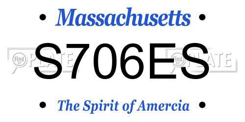S706ES Massachusetts License Plate