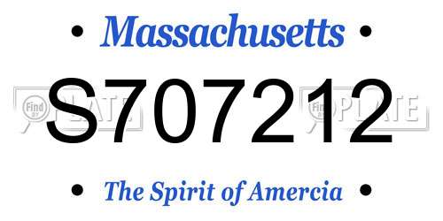 S707212 Massachusetts License Plate