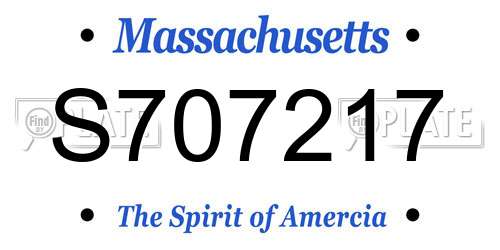 S707217 Massachusetts License Plate