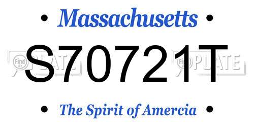 S70721T Massachusetts License Plate