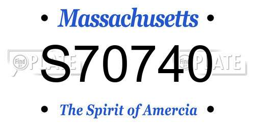S70740 Massachusetts License Plate
