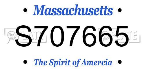 S707665 Massachusetts License Plate
