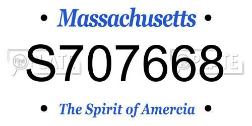 S707668 Massachusetts License Plate
