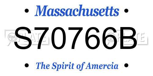 S70766B Massachusetts License Plate