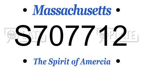 S707712 Massachusetts License Plate