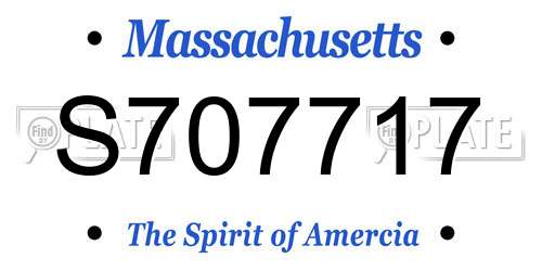 S707717 Massachusetts License Plate