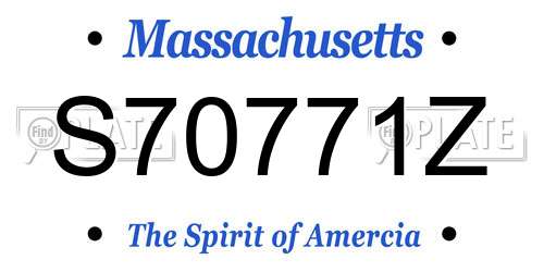 S70771Z Massachusetts License Plate