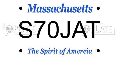 S70JAT Massachusetts License Plate