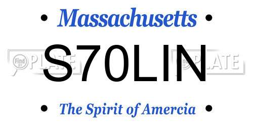 S70LIN Massachusetts License Plate
