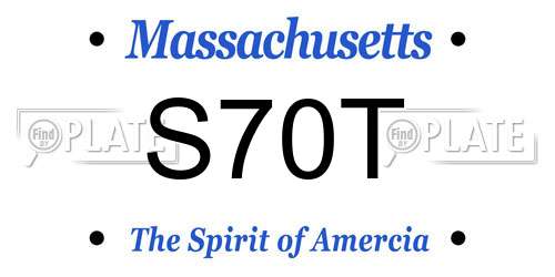 S70T Massachusetts License Plate