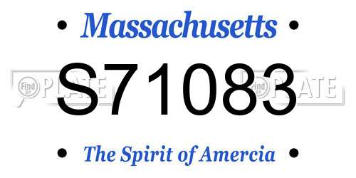 S71083 Massachusetts License Plate