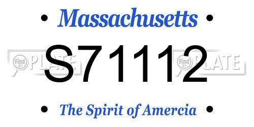 S71112 Massachusetts License Plate