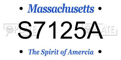 S7125A Massachusetts License Plate