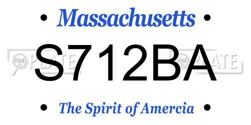 S712BA Massachusetts License Plate