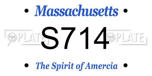 S714 Massachusetts License Plate