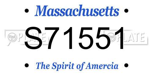 S71551 Massachusetts License Plate