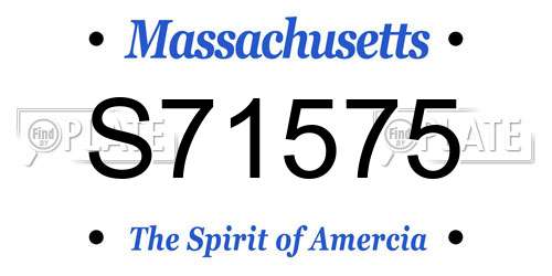 S71575 Massachusetts License Plate