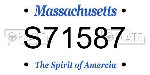 S71587 Massachusetts License Plate