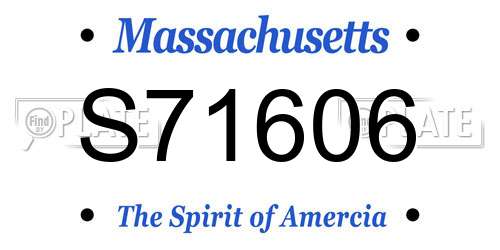 S71606 Massachusetts License Plate