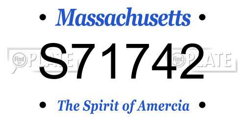 S71742 Massachusetts License Plate