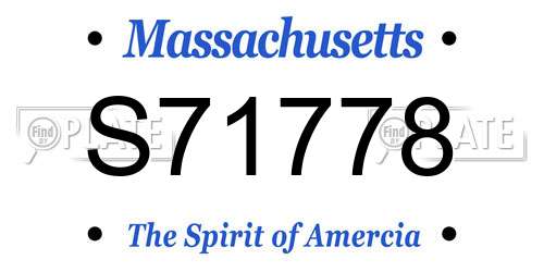 S71778 Massachusetts License Plate