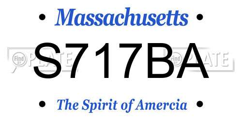 S717BA Massachusetts License Plate
