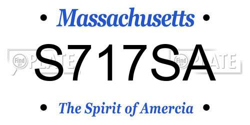 S717SA Massachusetts License Plate