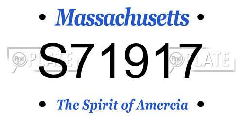 S71917 Massachusetts License Plate