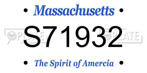 S71932 Massachusetts License Plate
