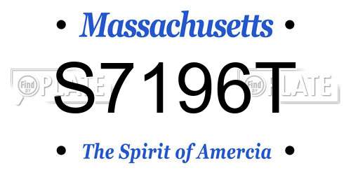 S7196T Massachusetts License Plate