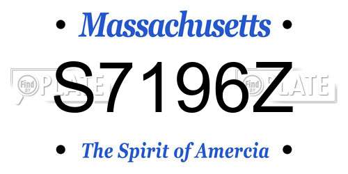 S7196Z Massachusetts License Plate