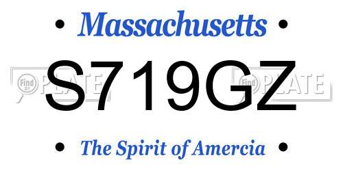 S719GZ Massachusetts License Plate