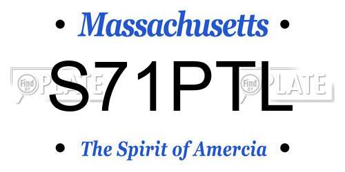 S71PTL Massachusetts License Plate