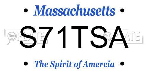 S71TSA Massachusetts License Plate