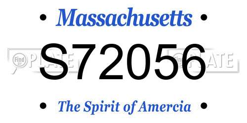 S72056 Massachusetts License Plate