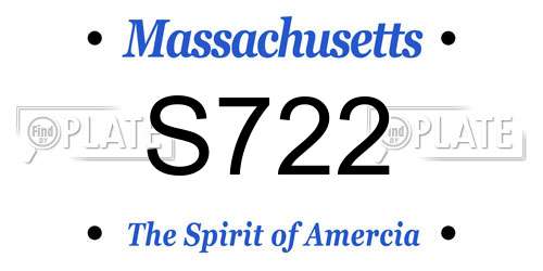 S722 Massachusetts License Plate