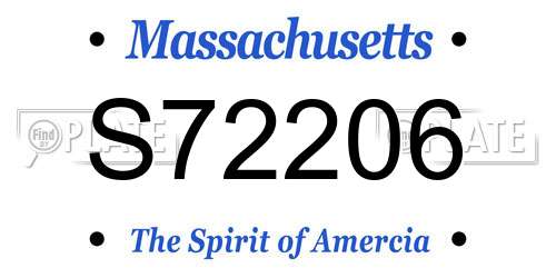 S72206 Massachusetts License Plate