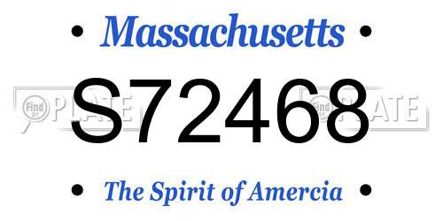 S72468 Massachusetts License Plate