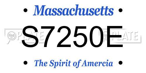 S7250E Massachusetts License Plate