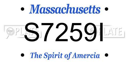 S7259I Massachusetts License Plate