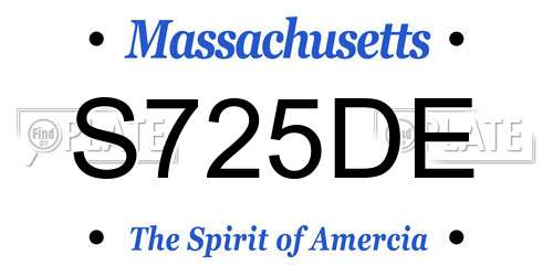 S725DE Massachusetts License Plate
