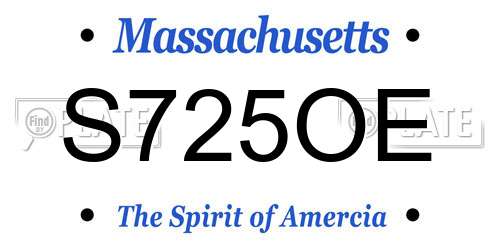 S725OE Massachusetts License Plate