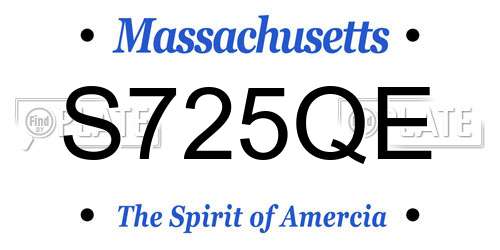 S725QE Massachusetts License Plate