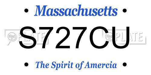S727CU Massachusetts License Plate