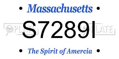 S7289I Massachusetts License Plate