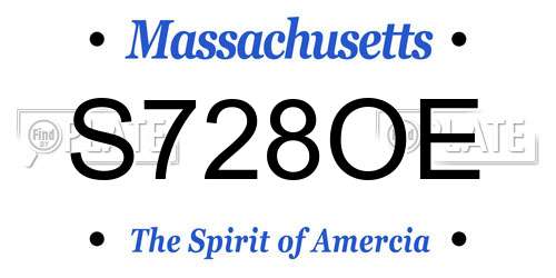 S728OE Massachusetts License Plate