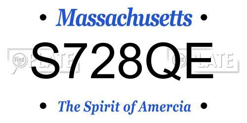 S728QE Massachusetts License Plate